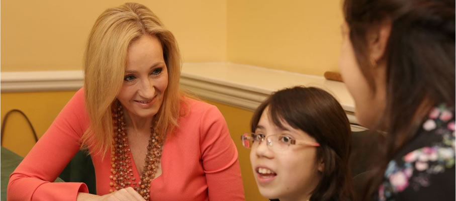 JK Rowling meeting children and parents